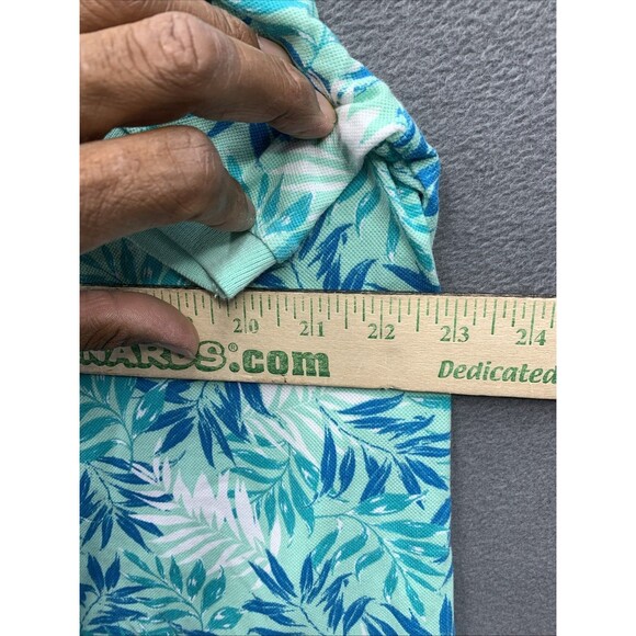 Club Room Polo Standard 100 Golf Shirt Men Large Blue Green Floral Short Sleeve - Picture 6 of 11